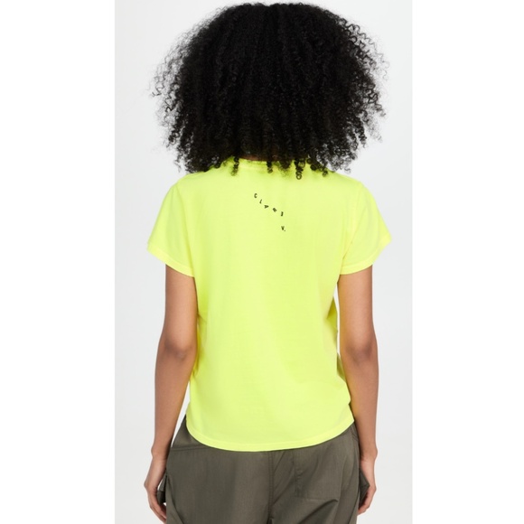 SOLD! ❤️ Clare V. Ciao Classic Tee in Neon Yellow - Picture 2 of 15